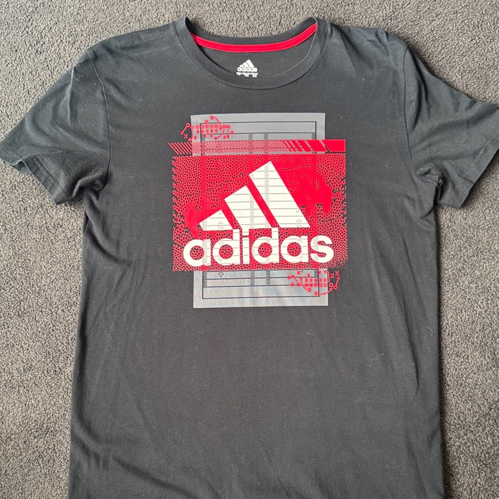 Adidas Men's Tee with Red and White Graphic